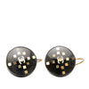 Chanel CC Enamel Gold Plated Round Lever Back Earrings Secondhand
