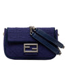 Fendi Zucca Embossed Technical Fabric Chain Midi Baguette Secondhand