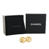 Chanel CC Gold Plated Round Push Back Earrings Secondhand