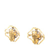 Chanel CC Gold Plated Faux Pearl Chain Link Clip On Earrings Secondhand