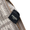 Fendi Large Woven Fabric and Calfskin FF Flat Pouch Secondhand