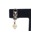 Chanel Silver Plated CC Faux Pearl Drop Clip On Earrings Secondhand