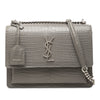 Saint Laurent Medium Croc Embossed Leather Monogram Sunset Crossbody Secondhand