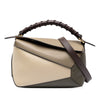 LOEWE Small Tricolor Calfskin Braided Puzzle Edge Satchel Secondhand