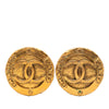Chanel CC Gold Plated Round Clip On Earrings Secondhand