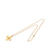 Chanel Gold Plated CC Crystal Clover Pendant Necklace Secondhand