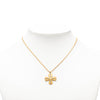 Chanel Gold Plated CC Crystal Clover Pendant Necklace Secondhand