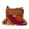 Chloé Small Calfskin and Suede Patchwork Fringe Jane Crossbody Secondhand