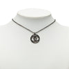 Chanel CC Ruthenium Plated Strass Pendant Necklace Secondhand