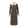 Secondhand Blumarine Denim Overcoat with Faux Fur - '20s