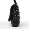 Bottega Veneta Leather Woven Rumple Desiree Shoulder Bag in Black Secondhand