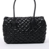 Bottega Veneta Leather Woven Rumple Desiree Shoulder Bag in Black Secondhand