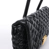 Bottega Veneta Leather Woven Rumple Desiree Shoulder Bag in Black Secondhand