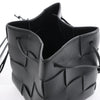 Bottega Veneta Cassette Mini Bucket Maxi Intrecciato Leather Handbag in Black Secondhand