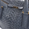 Bottega Veneta Intrecciato Leather 2Way Handbag in Navy Blue 194403 Secondhand
