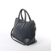 Bottega Veneta Intrecciato Leather 2Way Handbag in Navy Blue 194403 Secondhand
