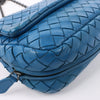 BOTTEGA VENETA Intrecciato Leather Chain Crossbody Bag in Blue Secondhand