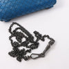 BOTTEGA VENETA Intrecciato Leather Chain Crossbody Bag in Blue Secondhand