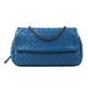 BOTTEGA VENETA Intrecciato Leather Chain Crossbody Bag in Blue Secondhand