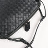 Bottega Veneta Nodini Intrecciato Leather Crossbody Bag in Black Secondhand