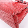 Bottega Veneta Intrecciato Roma Leather Handbag in Red Secondhand