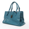 Bottega Veneta Intrecciato Roma Leather Handbag in Blue Secondhand