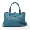 Bottega Veneta Intrecciato Roma Leather Handbag in Blue Secondhand