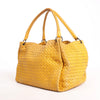 Bottega Veneta Intrecciato Leather Shoulder Bag in Yellow Secondhand