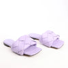 Bottega Veneta Lido Intrecciato Leather Sandals in Purple, Size 37 EU Secondhand