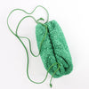 Bottega Veneta The Pouch Mini Raffia x Leather Crossbody bag in Green Secondhand