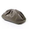 Bottega Veneta The Pouch Oversize Leather Clutch Bag in Green Secondhand