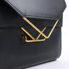 Bottega Veneta Box Calfskin Nappa Clip Shoulder Bag in Black Secondhand
