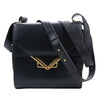 Bottega Veneta Box Calfskin Nappa Clip Shoulder Bag in Black Secondhand