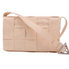 Bottega Veneta Maxi Intrecciato Cassette Leather Shoulder Bag in Powder Beige Secondhand
