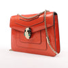 Secondhand BVLGARI Serpenti Forever Patent Leather Chain Shoulder Bag in Orange