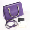 BVLGARI Serpenti Leather 2Way Handbag in Purple Secondhand