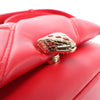 BVLGARI Serpenti Leather Chain Crossbody Bag in Red Secondhand