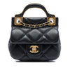 Secondhand Chanel CC Quilted Calfskin Lady Card Holder with Chain Top Handle Bag