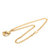Chanel Gold Plated CC Quilted Oval Pendant Necklace Secondhand