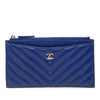 Chanel CC Chevron Calfskin Zip Wallet Secondhand