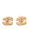 Chanel CC Gold Plated Push Back Earrings Secondhand
