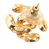 Chanel CC Gold Plated Push Back Earrings Secondhand