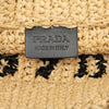 Prada Small Raffia Effect Crochet Embroidered Logo Tote Secondhand