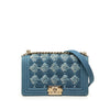 Chanel Old Medium Pleated Denim Boy Flap Secondhand