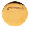 Chanel CC Gold Plated and Enamel Round Brooch Secondhand