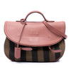 Fendi Pequin Canvas and Leather Top Handle Bag Secondhand