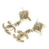 Chanel CC Gold Plated Faux Pearl Swing Push Back Earrings Secondhand