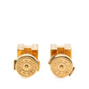 Hermès Gold Plated Enamel Cage dH Cube Push Back Earrings Secondhand