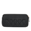 Chanel CC Quilted Lambskin Double Zip Clutch With Chain Secondhand