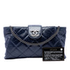 Chanel Quilted Glazed Calfskin Coco Pleats Chain Clutch Secondhand